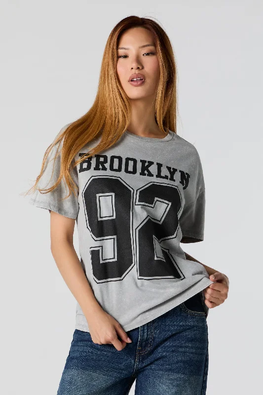 Brooklyn 92 Graphic Washed Boyfriend T-Shirt