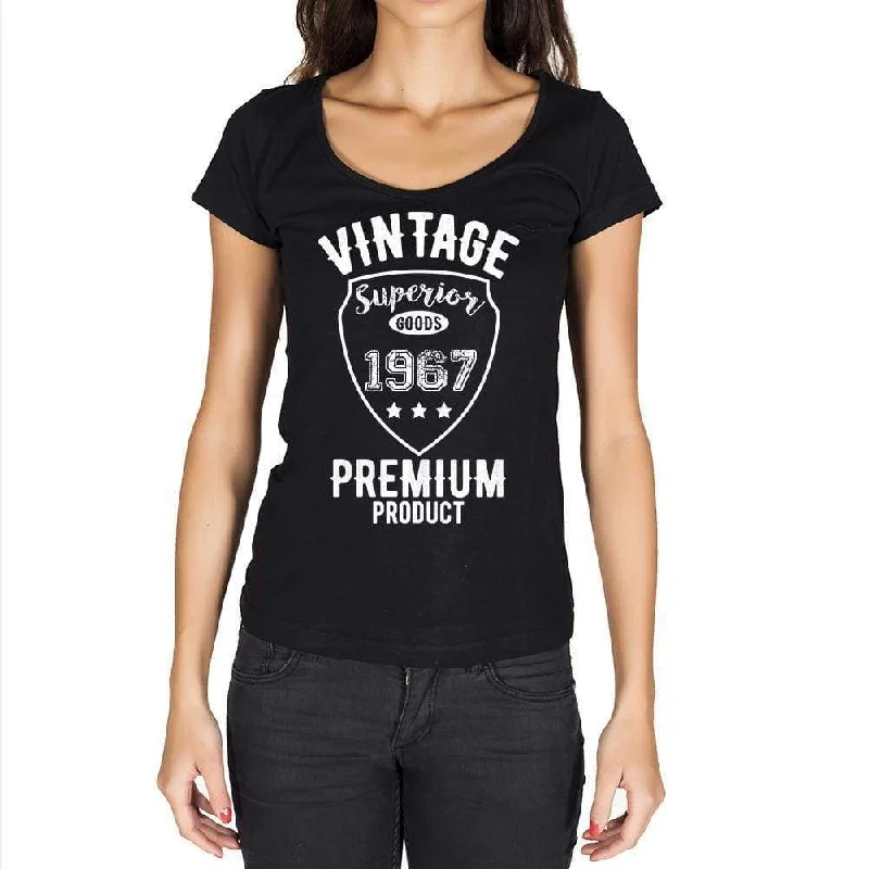 1967, Vintage Superior, Black, Women's Short Sleeve Round Neck T-shirt 00091