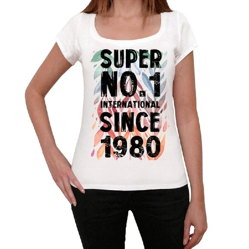 1980, Super No.1 Since 1980 Women's T-shirt White Birthday Gift 00505