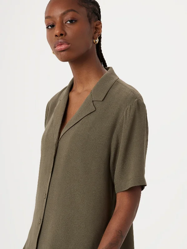 The Camp Collar Blouse in Dark Khaki