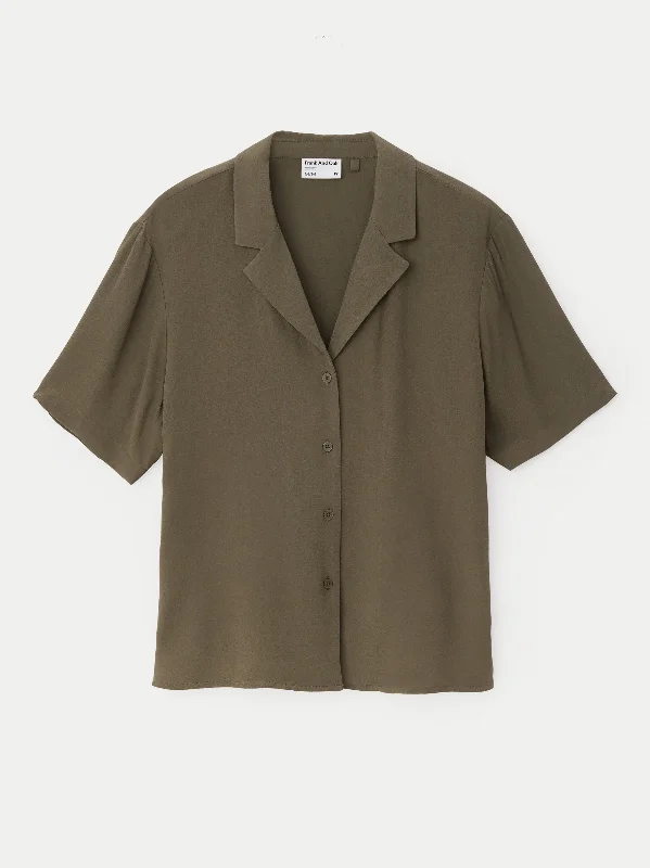 The Camp Collar Blouse in Dark Khaki