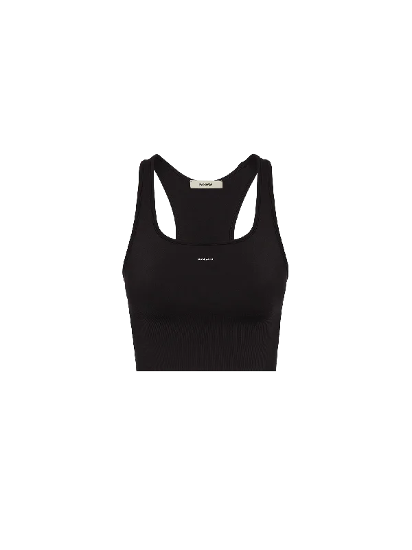 Women's Plant-Stretch Compressive Sports Bra—black