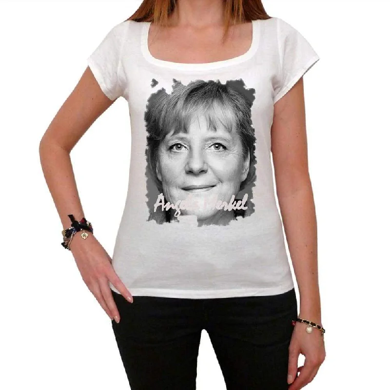 Angela Merkel, Women's Short Sleeve Scoop Neck Tee 00139