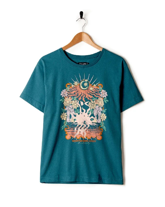 Better Days - Recycled Womens Short Sleeve Relaxed T-Shirt - Teal