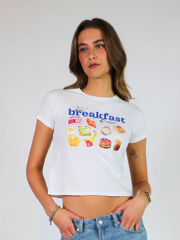 BREAKFAST CLUB BABY TEE - HVID