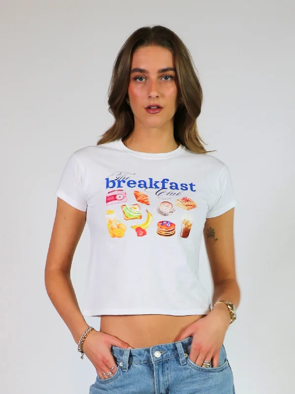 BREAKFAST CLUB BABY TEE - HVID