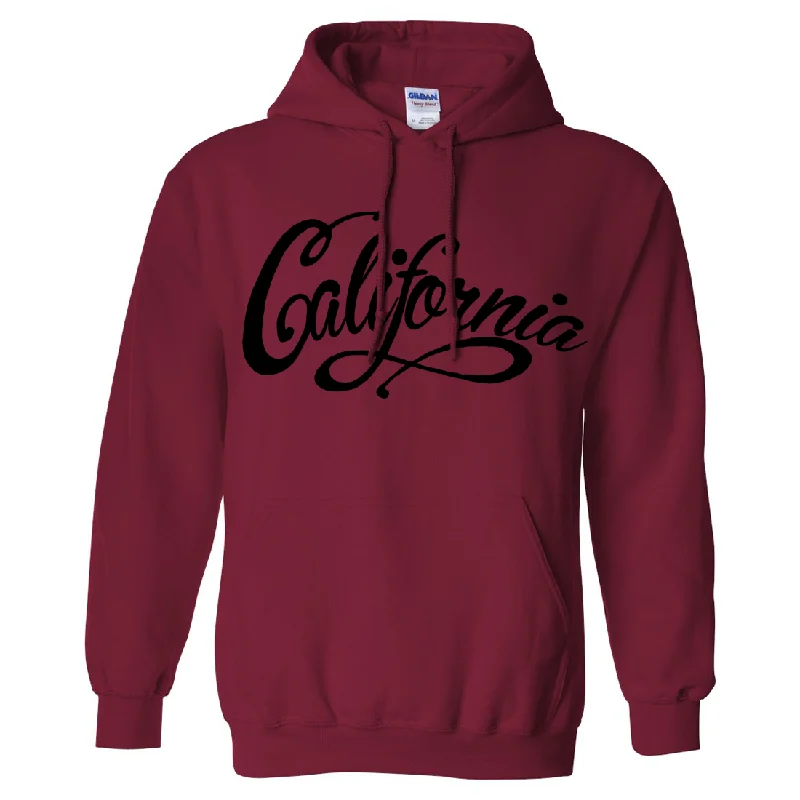 California Beach Script Black Print Sweatshirt Hoodie