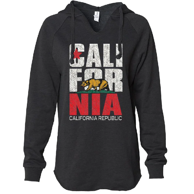 California Republic Vintage Retro Women's Soft Hooded Pullover