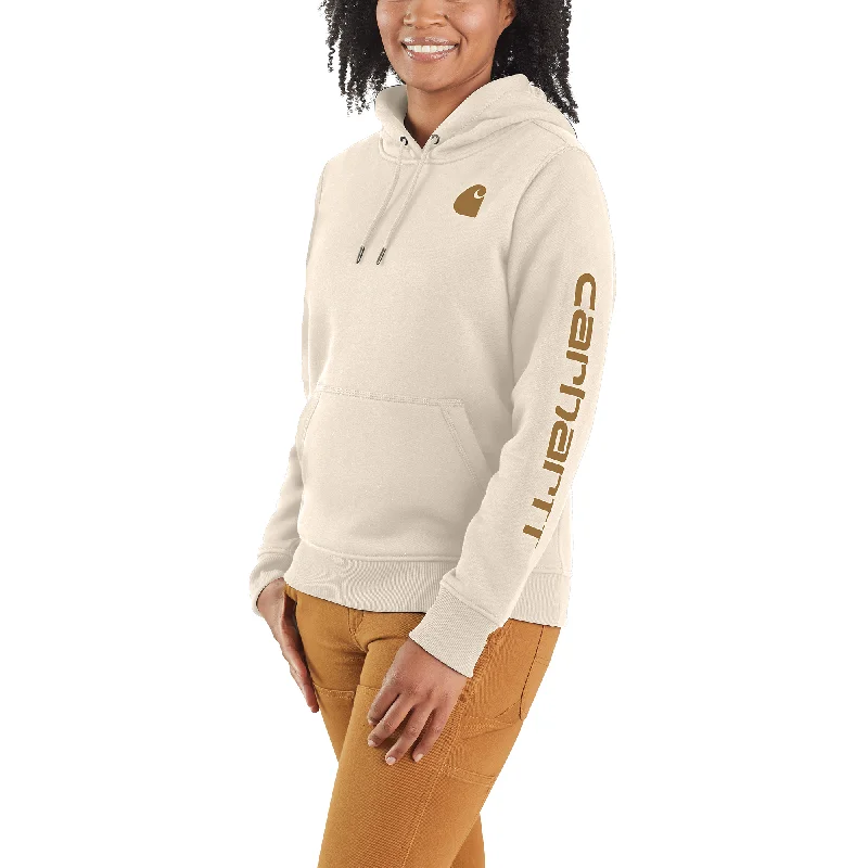 Carhartt Women's Clarksburg Graphic Sleeve Hoodie_Malt/Carhartt Brown