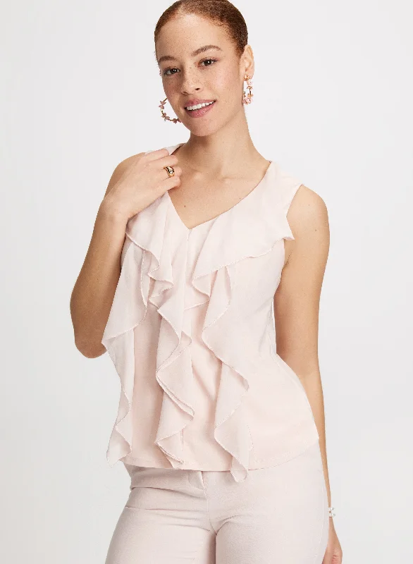 Sleeveless Ruffle Top