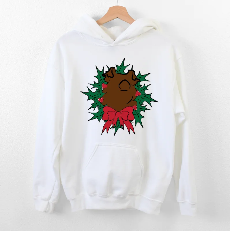 Christmas Wreath Duroc Pig Hoodie (S-3XL) Unisex - Multiple Colors!