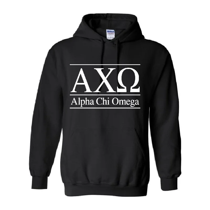 Classic Letters Hoodie in Black <br> (sororities A-D)