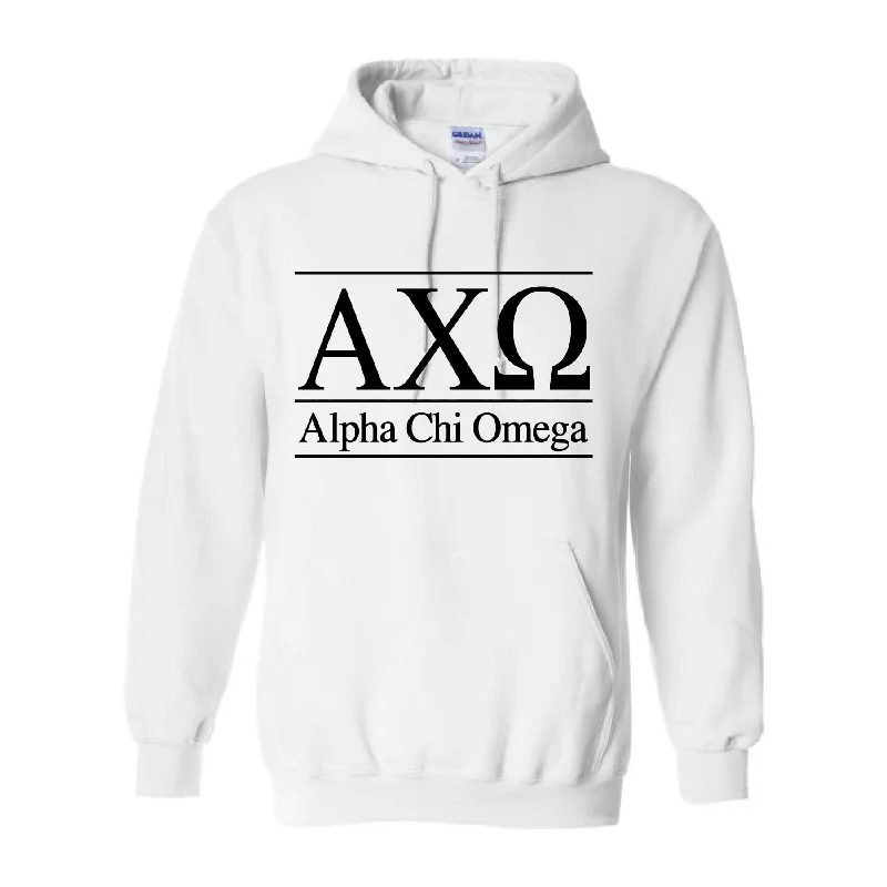 Classic Letters Hoodie in White <br> (sororities A-D)