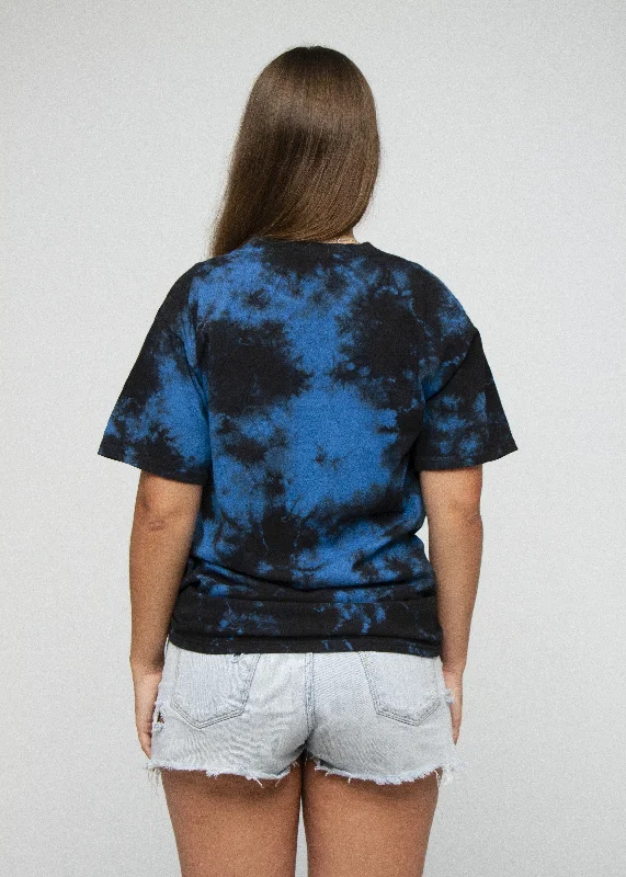 Blue Black Crystal Wash Tie Dye T-Shirt