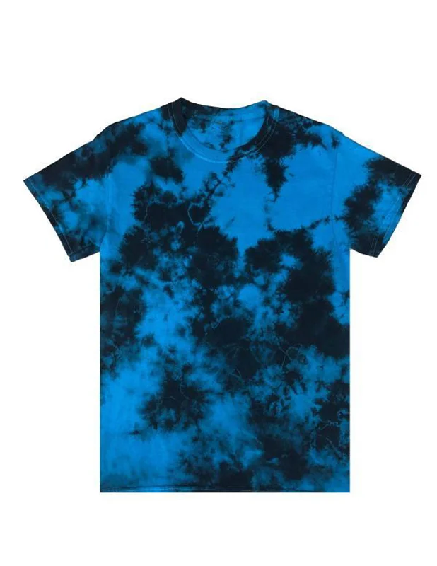 Blue Black Crystal Wash Tie Dye T-Shirt