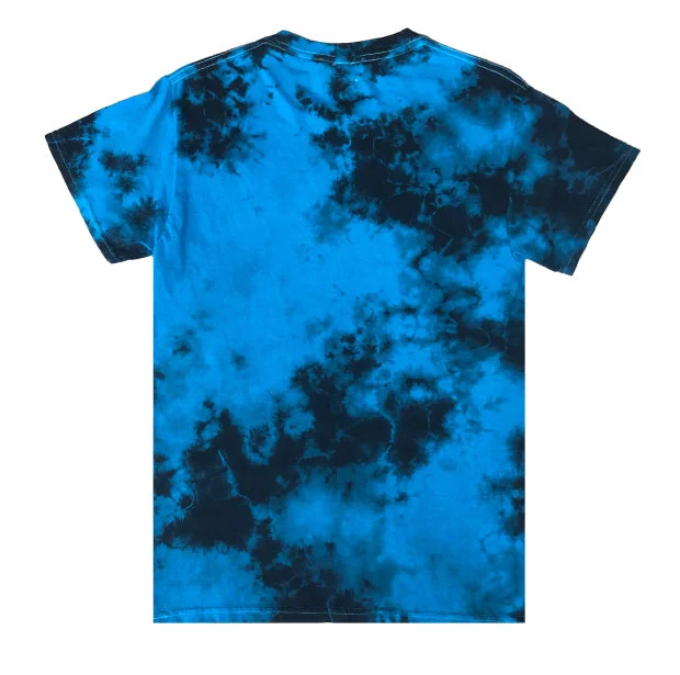 Blue Black Crystal Wash Tie Dye T-Shirt