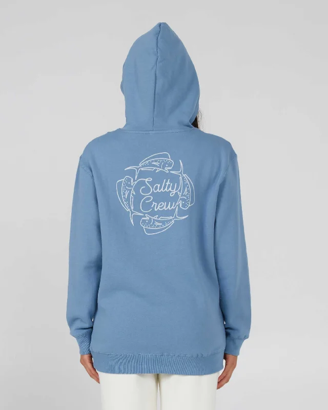 DRAWN IN CIRCLES HOODY - Bluestone