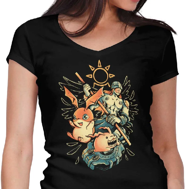 Digital Hamster Evolution - Women's V-Neck