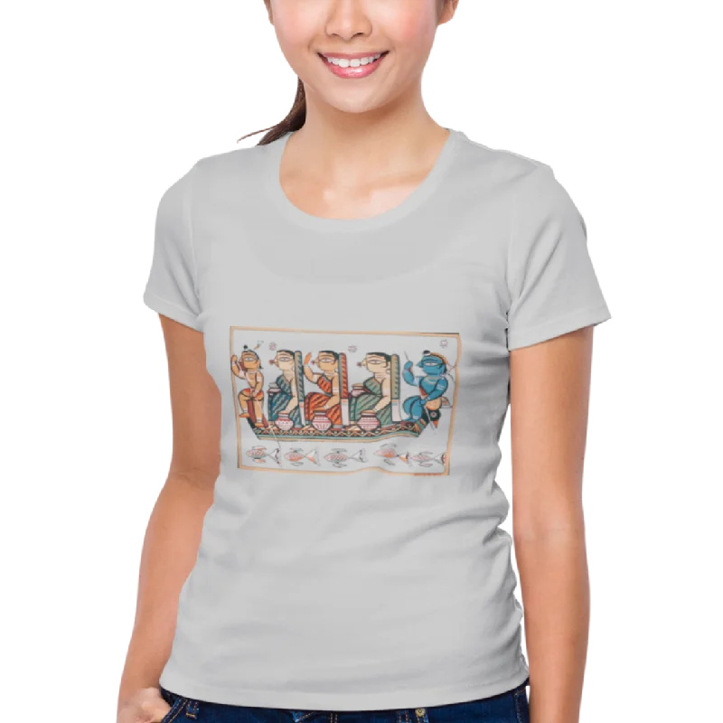 Folk Art of Bengal | T Shirt for Women D14