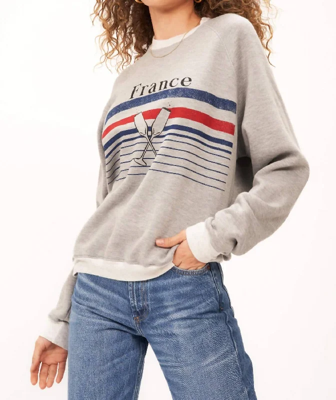 France Sweatshirt In Heather Grey