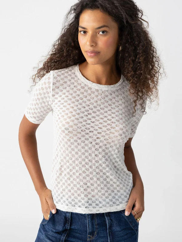 Geo Mesh Tee Chalk