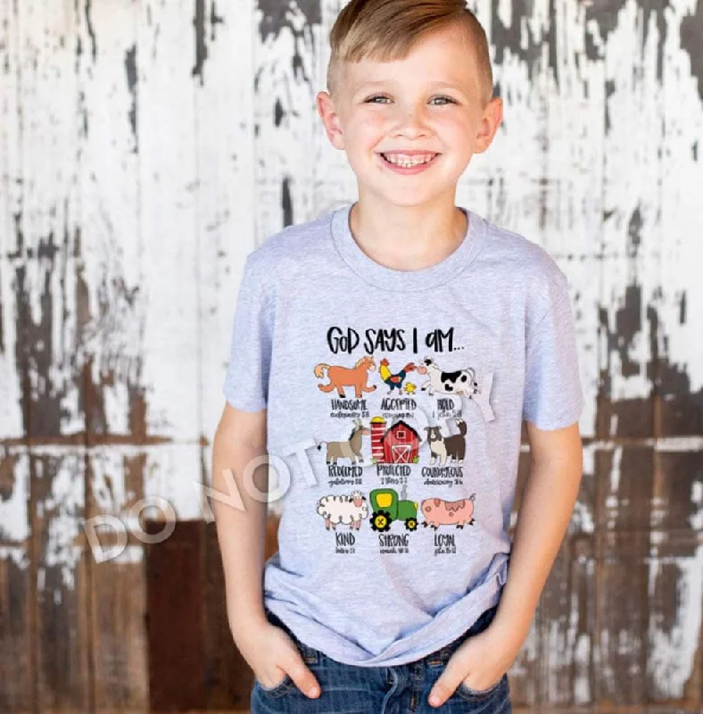 God Says I Am Kids Tee (multiple designs)