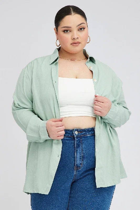 Green Relaxed Shirt Long Sleeve