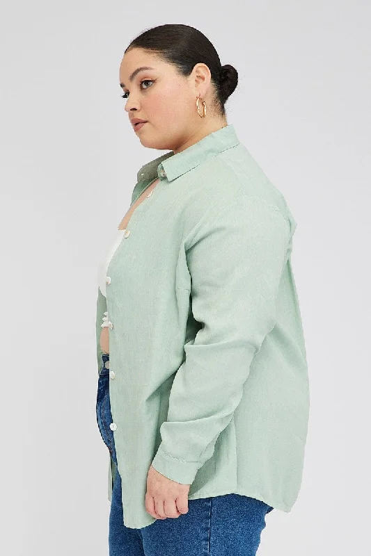 Green Relaxed Shirt Long Sleeve