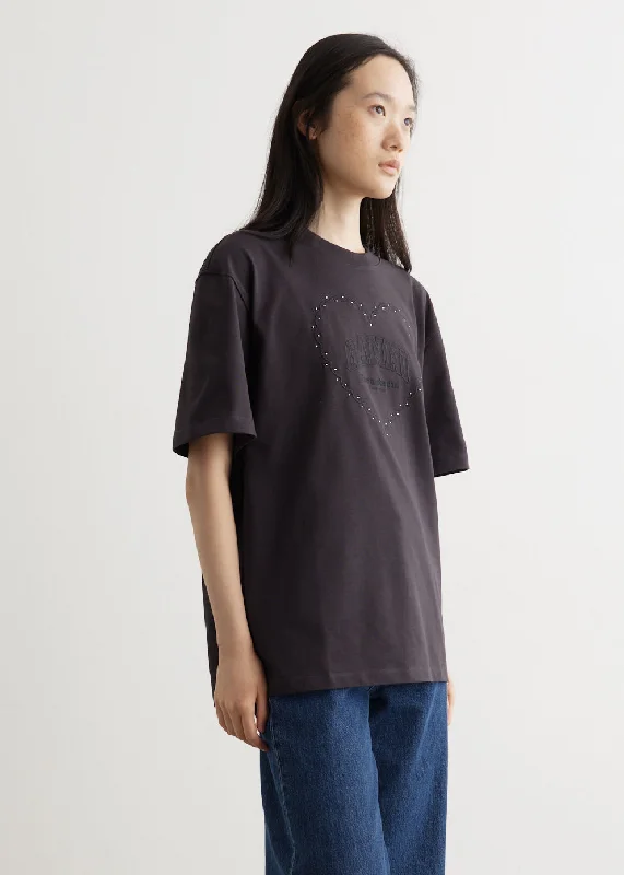 Heavy Cotton Drop Shoulder Heart T-Shirt