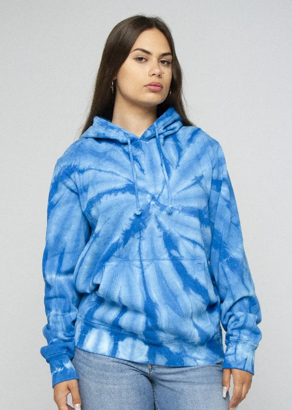 Blue Spiral Tie Dye Hoodie