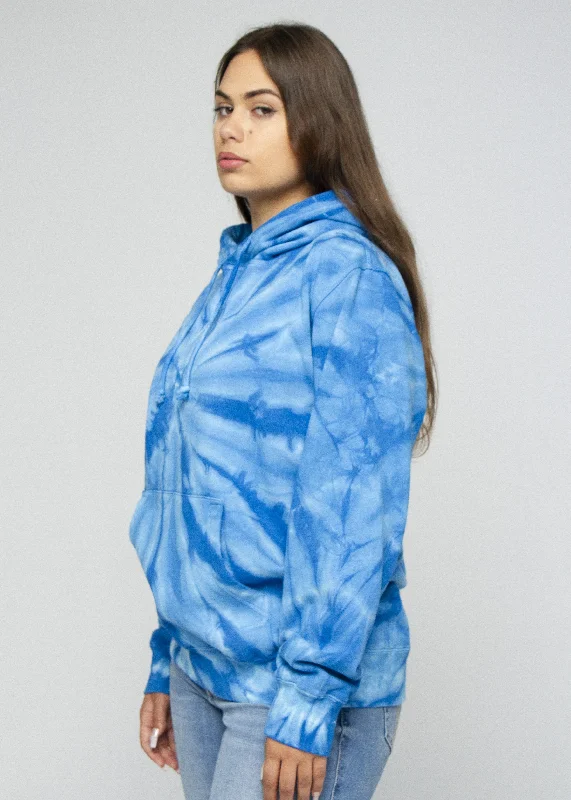 Blue Spiral Tie Dye Hoodie