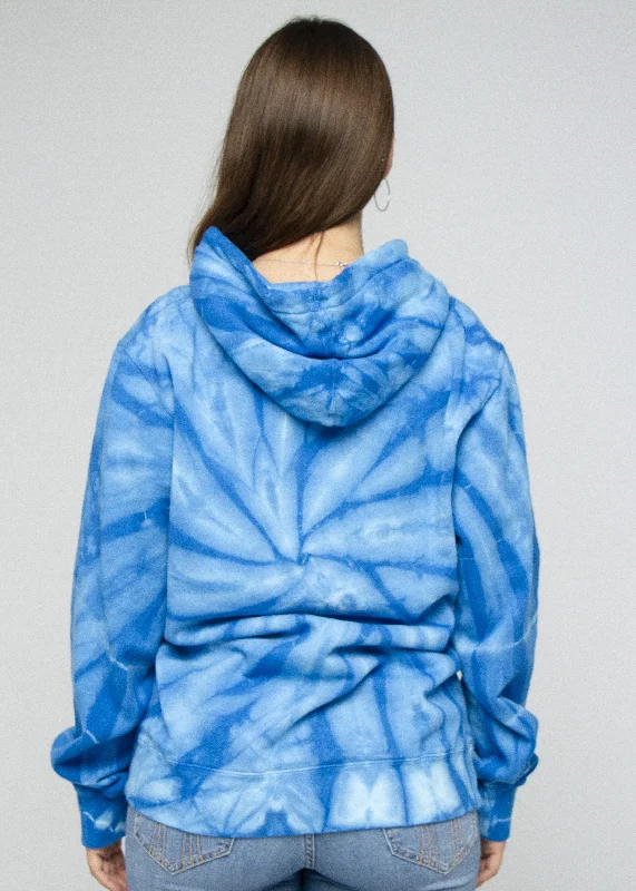 Blue Spiral Tie Dye Hoodie