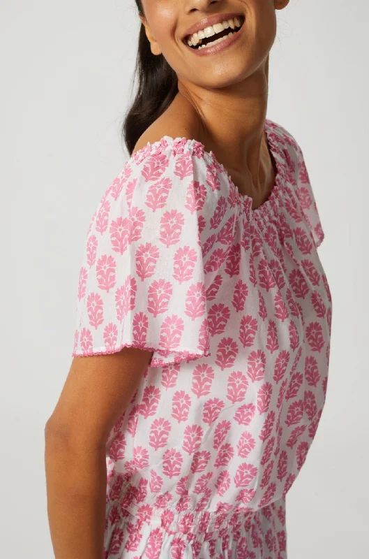 Ilana Organic Cotton Top | White/Pink