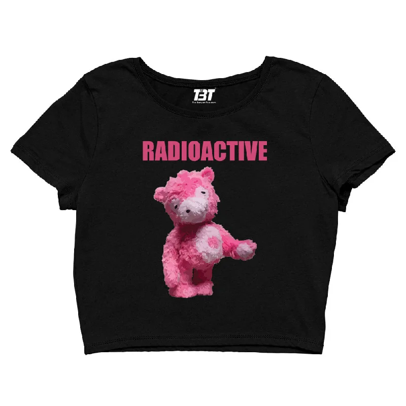 Crop Top - Radioactive Pink Bear