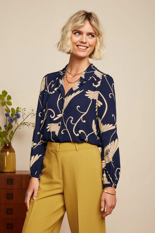 KING LOUIE Evening Blue Carina Pixy Blouse