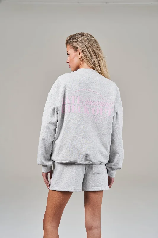 LATE CHECKOUT SWEATSHIRT - GREY MARL