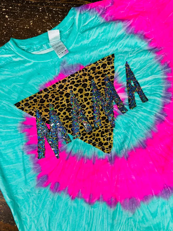 Leopard Triangle and Team Name Spirit Shirt - Tie Dye