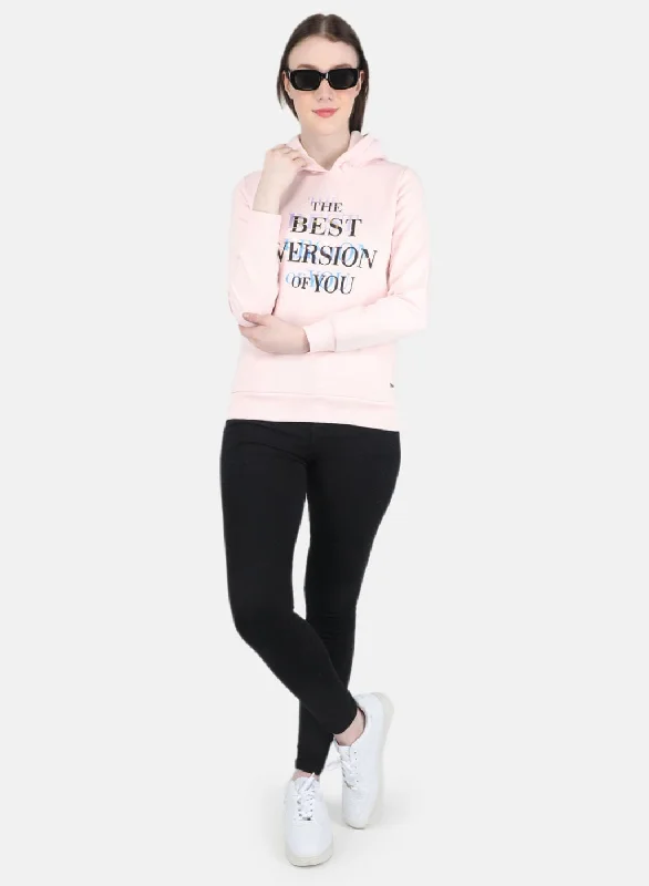 Women Pink Printed Sweatshirt