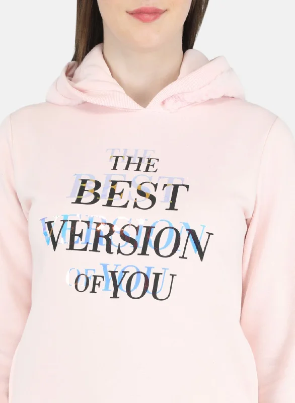 Women Pink Printed Sweatshirt