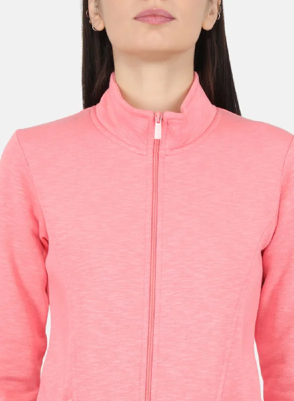 Women Pink Solid Sweatshirt