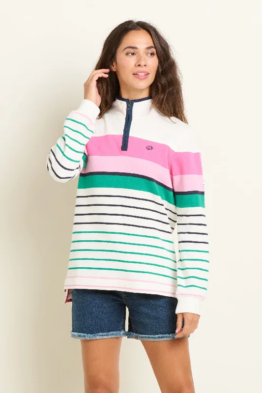 Multi Coloured Stripe Quarter Zip Sweat