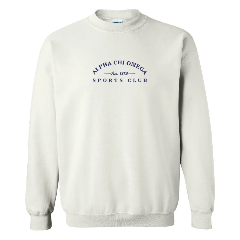 Navy Embroidered Sports Club Crewneck