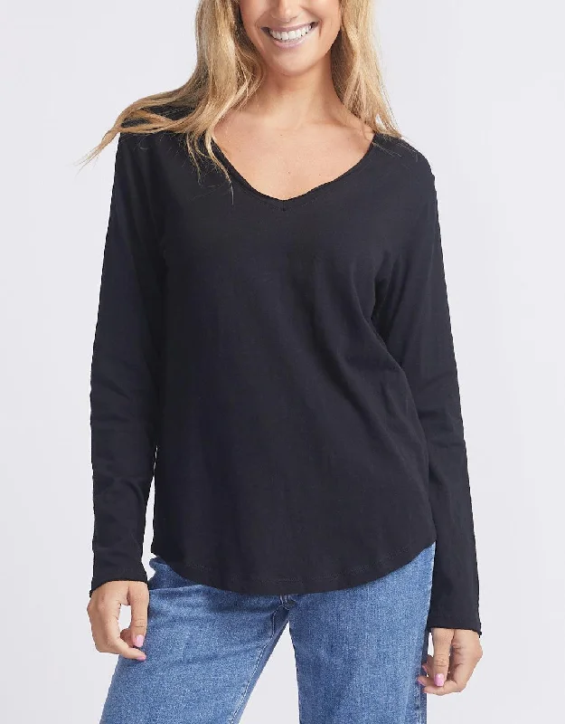 Original V-Neck Long Sleeve T-Shirt - Black