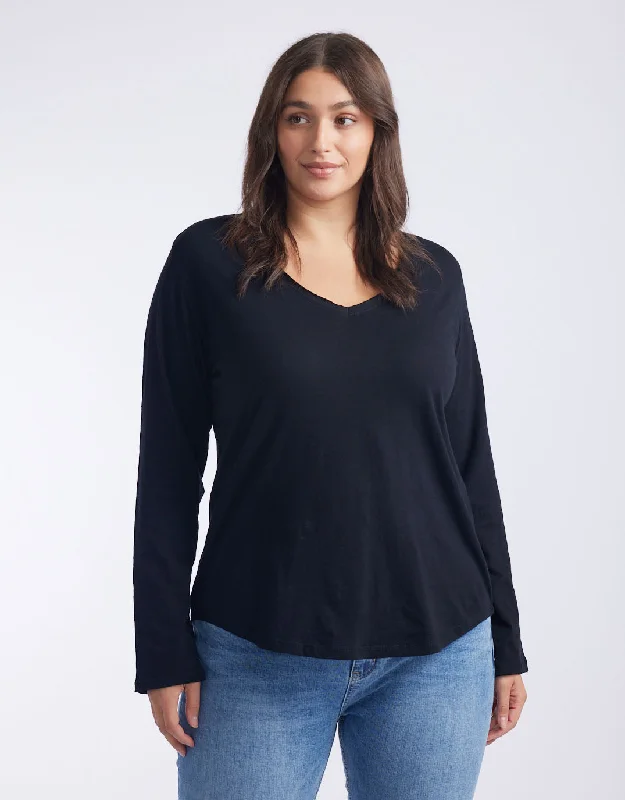 Original V-Neck Long Sleeve T-Shirt - Black