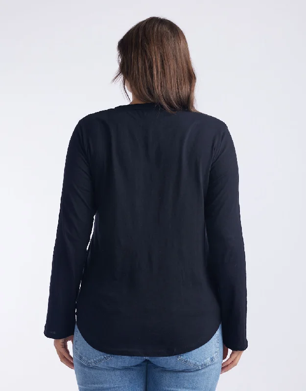 Original V-Neck Long Sleeve T-Shirt - Black