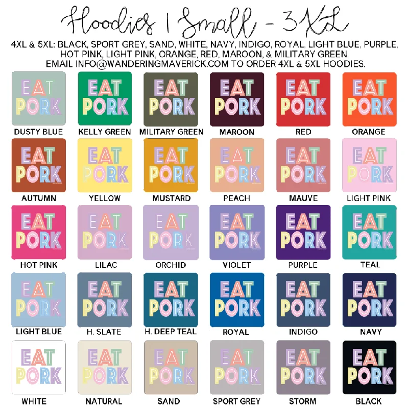 Pastel Lines Eat Pork Hoodie (S-3XL) Unisex - Multiple Colors!