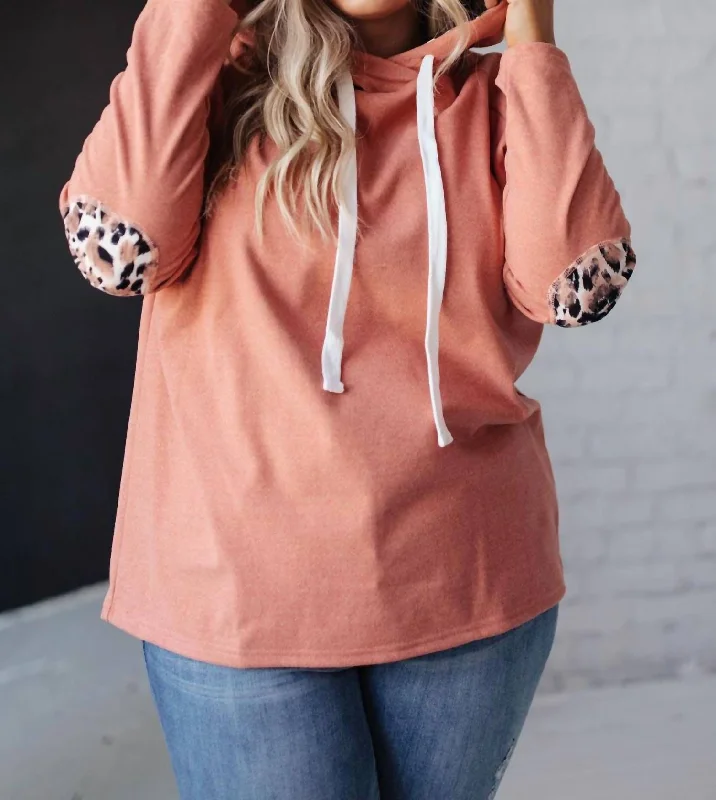 Patches + Spots Hoodie In Mauve