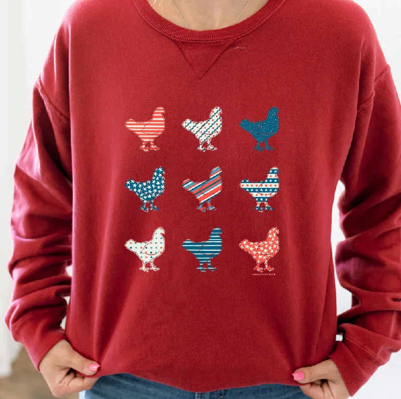 Patriotic Bundle Chicken Crewneck (S-3XL) - Multiple Colors!