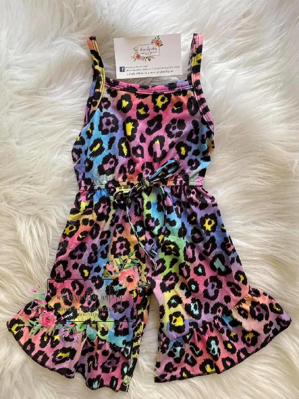 Rainbow leopard romper