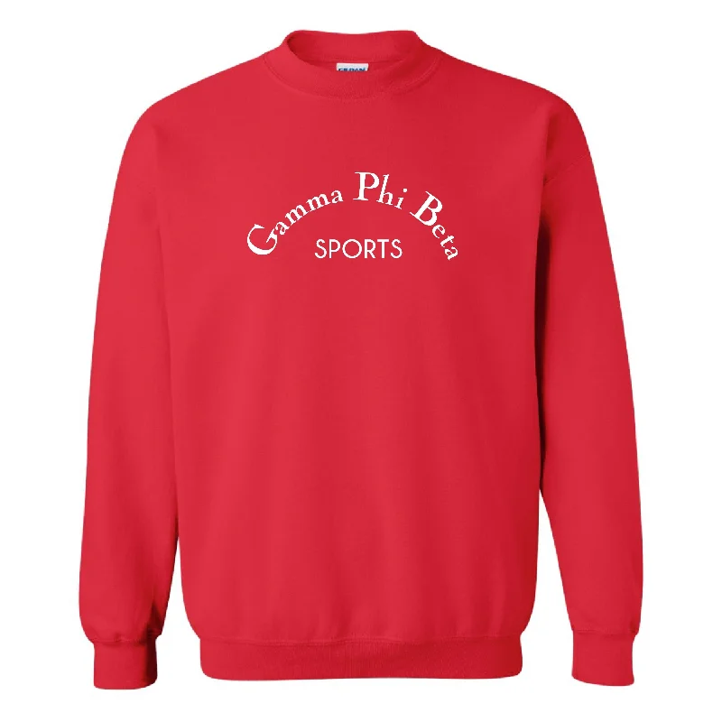 Red Embroidered Sports Crewneck <br> (sororities G-Z)